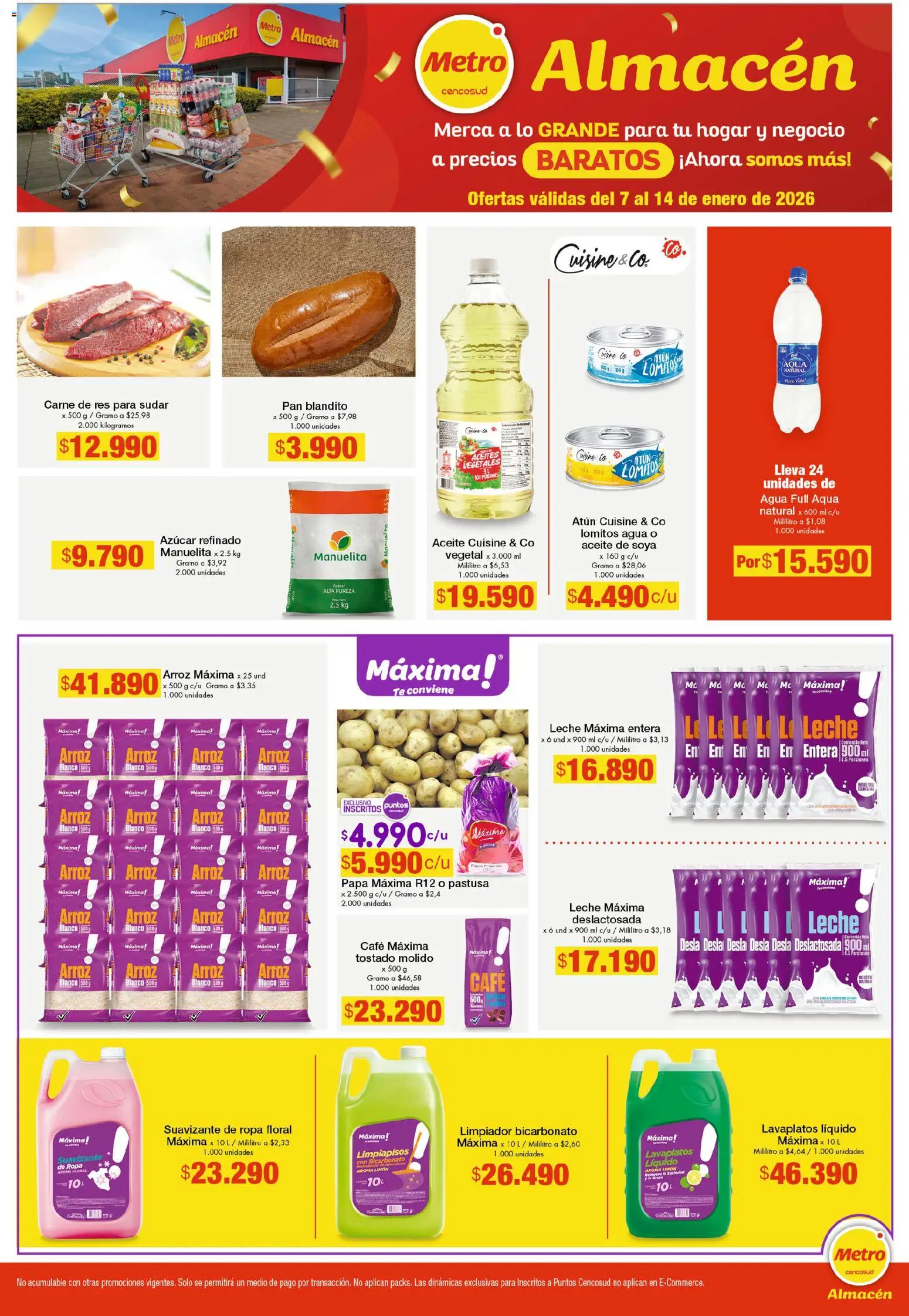 Vista previa del prospecto Catálogo del almacen Metro válida del 07/01/2026 al 14/01/2026 - Café, Agua, Té, Arroz, Carne, Azucar, Limón, Carne de res