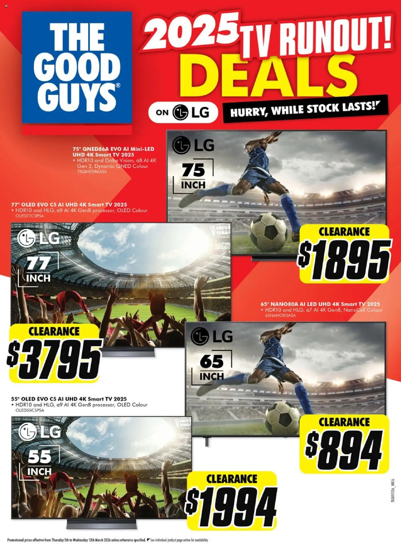 Preview of catalogue The Good Guys TV Runout Deals from shop The Good Guys valid 05/03/2026