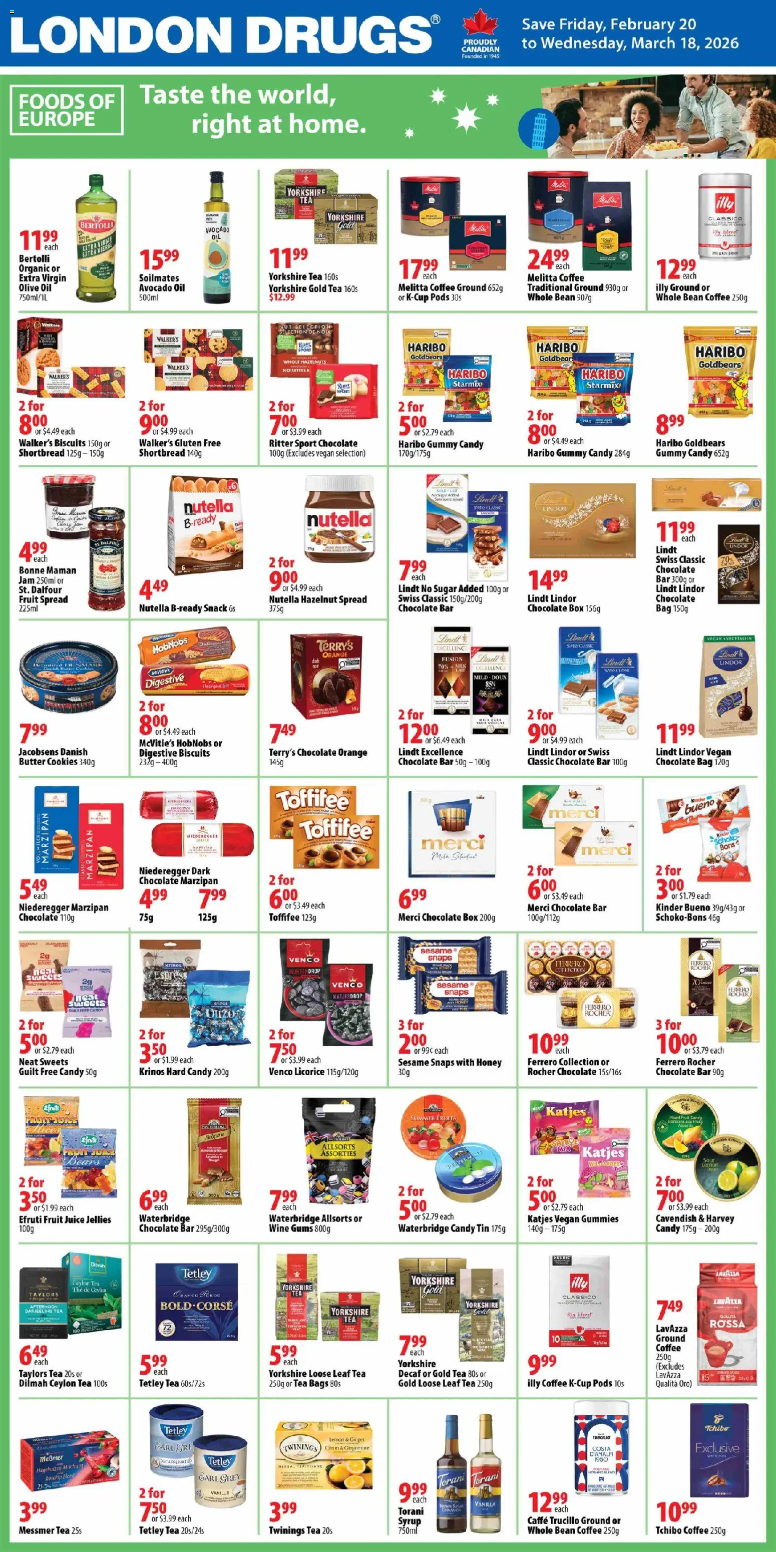 Preview of leaflet Foods of Europe Insert from shop London Drugs is valid from Feb 20, 2026