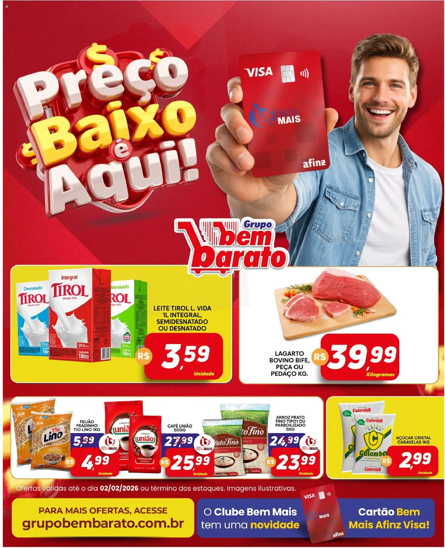 Pré-Visualização do folheto "Ofertas da semana" da loja Supermercado Bem Barato válido a partir de 27/01/2026