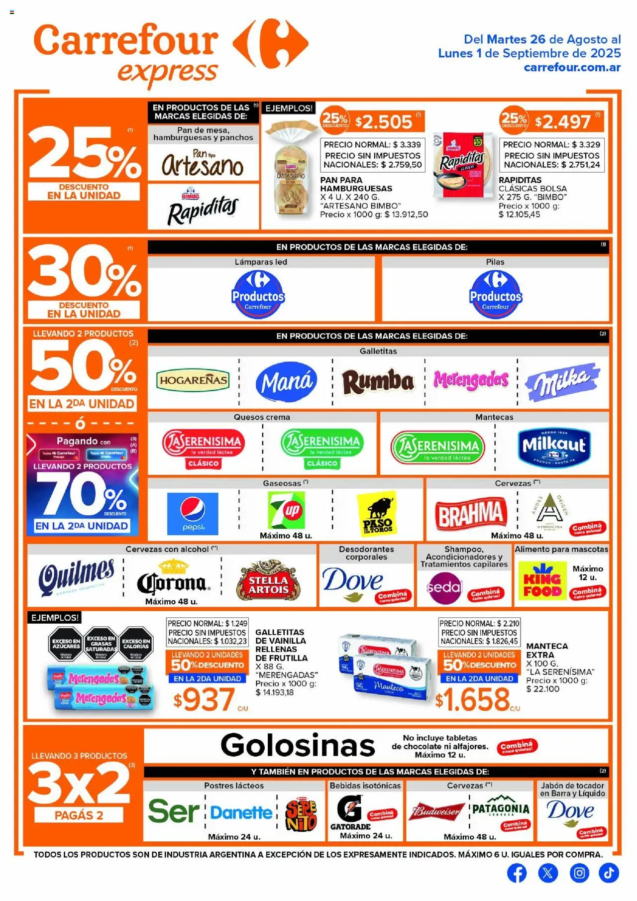 Carrefour Ofertas Express del 26/08/2025 >> Catálogo