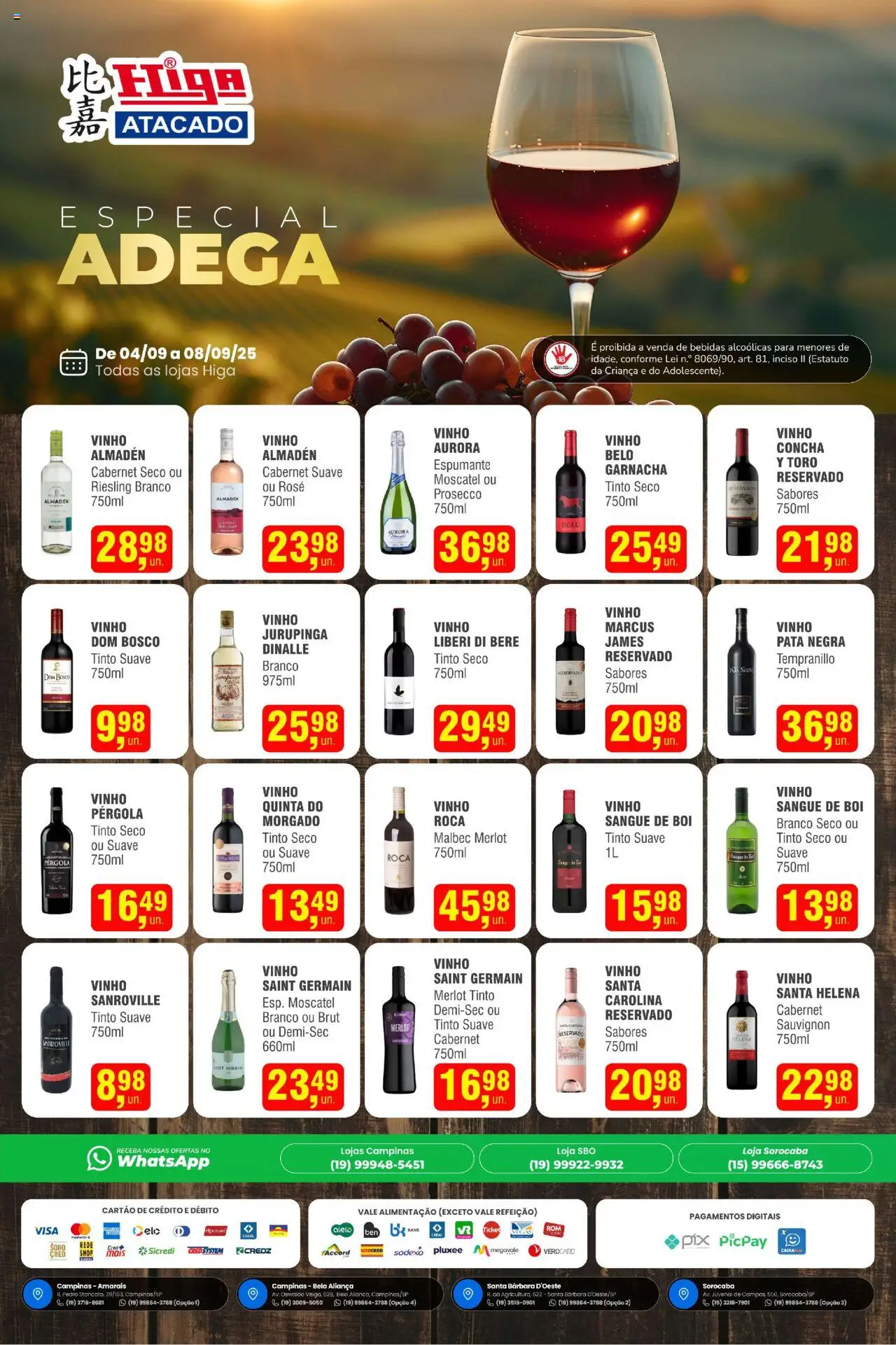 Higa Atacado folheto "Ofertas Especial Adega" válido a partir de 04/09/2025 - número de página 1