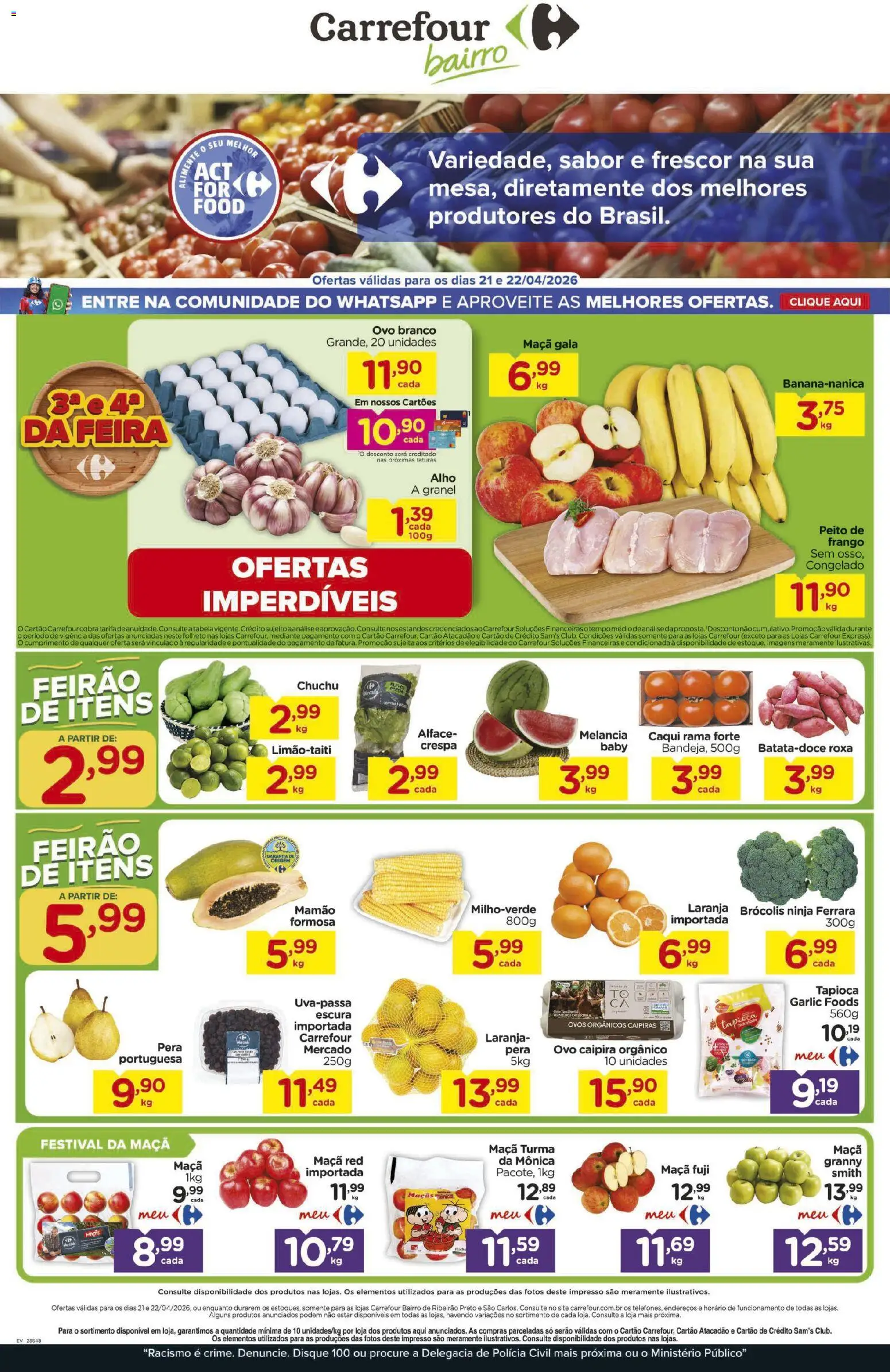 Pré-Visualização do folheto "Carrefour Bairro ofertas Feira" da loja Carrefour Bairro válido a partir de 21/04/2026