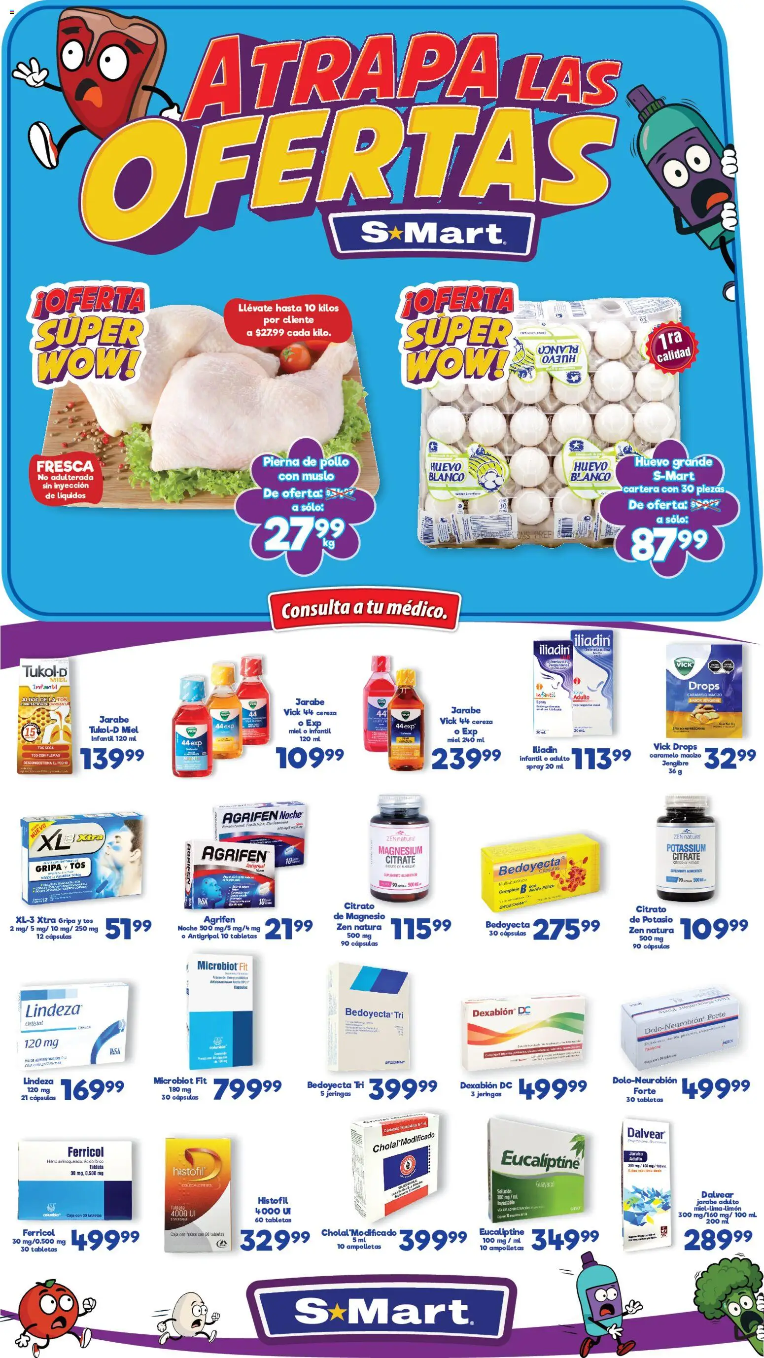 Vista previa las ofertas de la tienda S-Mart - Folleto Ofertas de Feria Chihuahua desde el 13/01/2026 - Pollo, Huevo, Cama, Caja, Miel, Tableta, Frasco, Jarabe