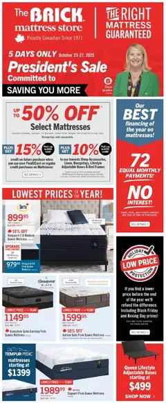 Preview of leaflet Brick Mattress Store from shop The Brick is valid from Oct 23, 2025