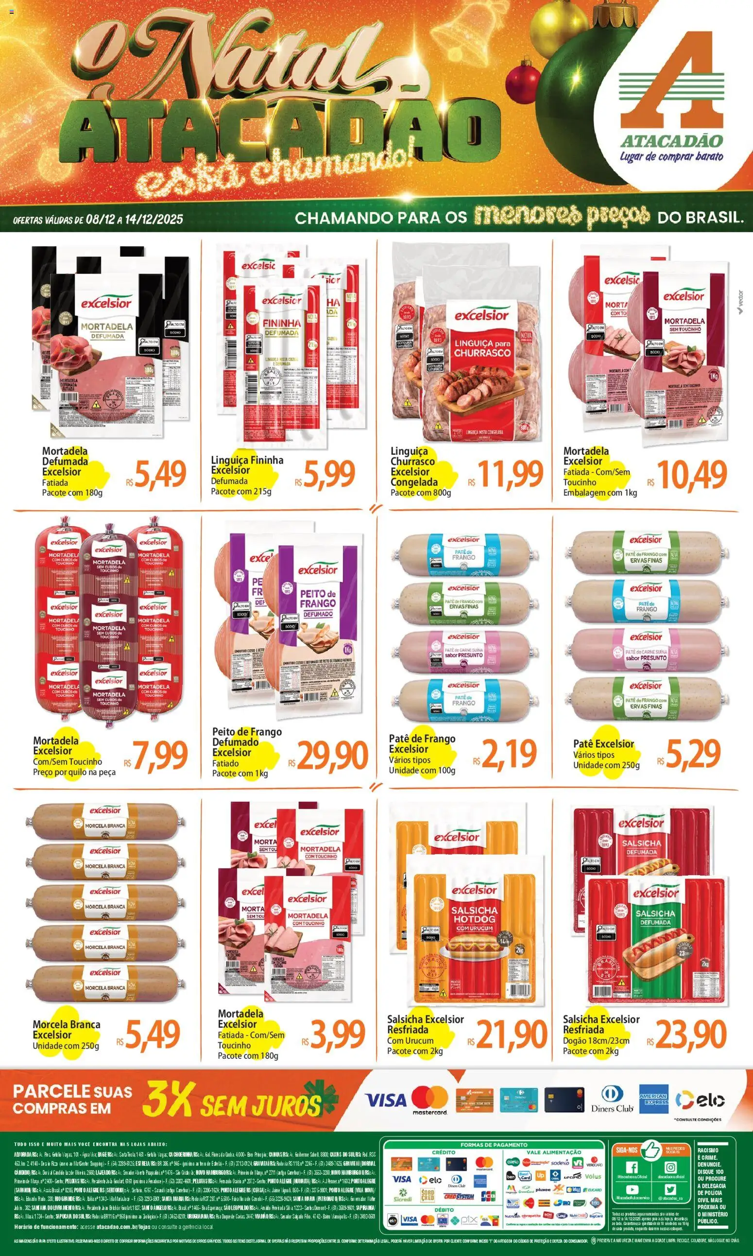 Pré-Visualização do folheto "Ofertas - RS" da loja Atacadão válido a partir de 08/12/2025
