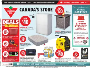 Un aperçu du dépliant Weekly flyer / circulaire du magasin Canadian Tire est valide à partir 29 août 2025