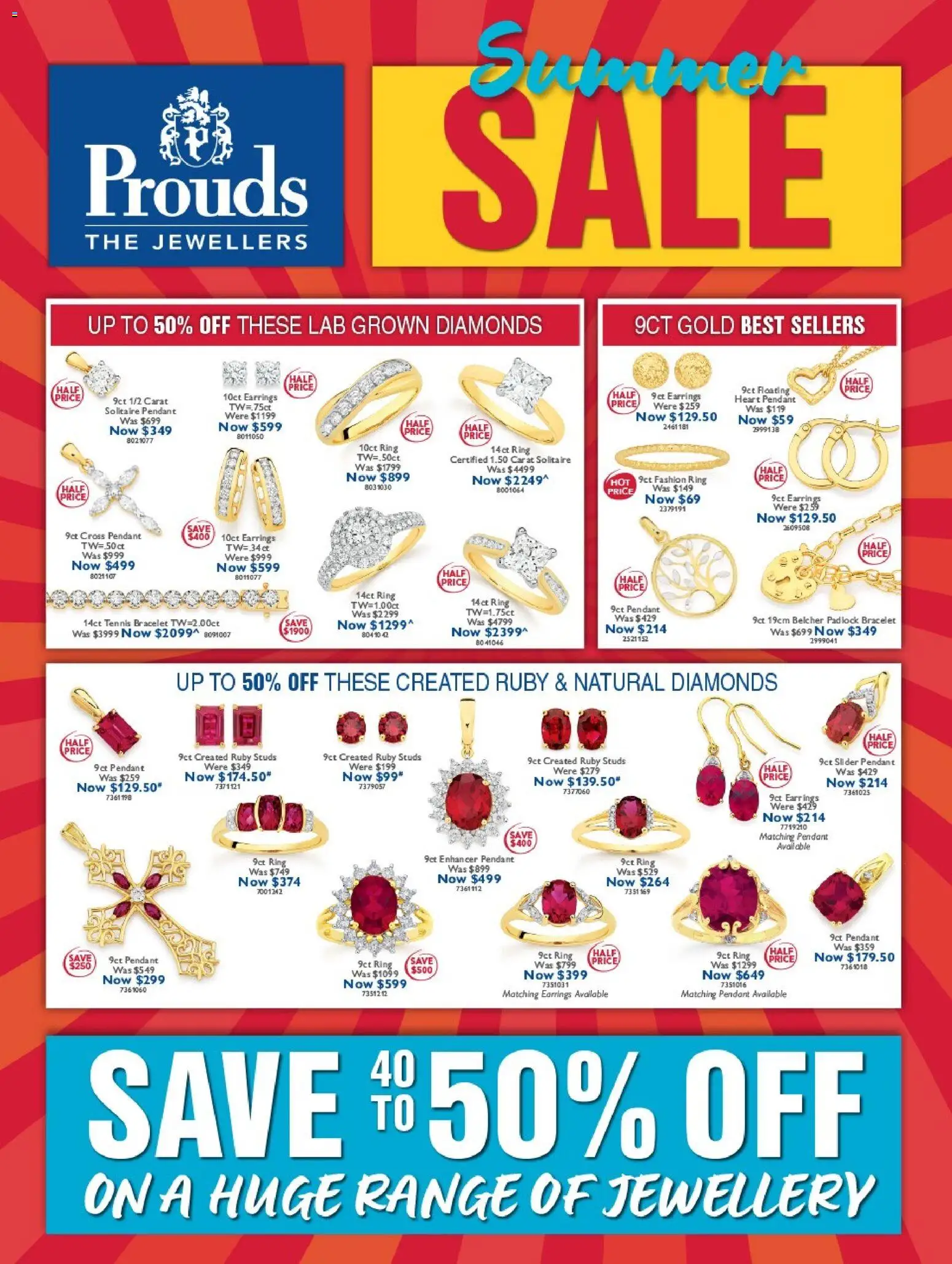 Preview of catalogue Summer Sale from shop Prouds The Jewellers valid 03/01/2026 - Bracelet, Earrings, Jewellery, Pendant