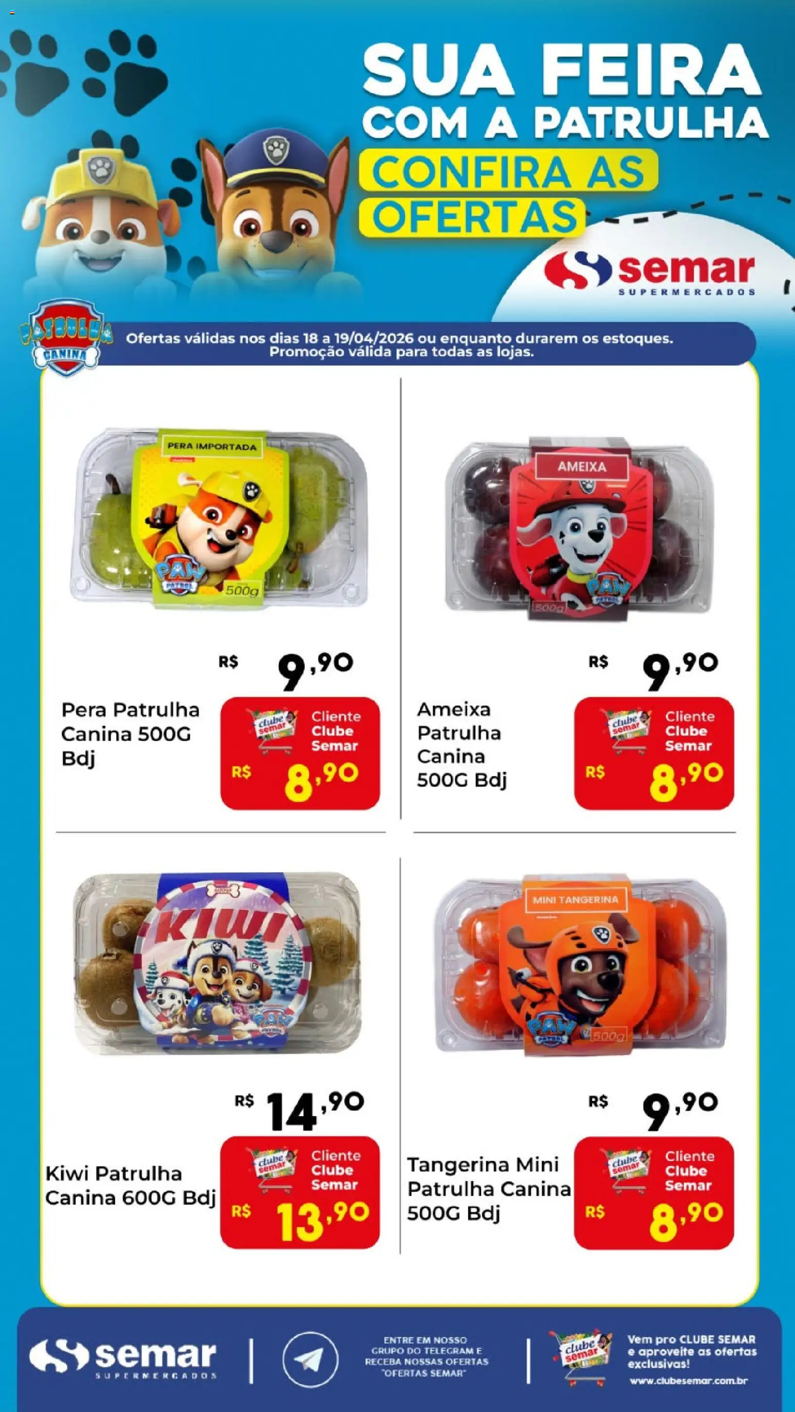 Pré-Visualização do folheto "Semar Supermercado ofertas Feira Patrulha" da loja Semar Supermercado válido a partir de 18/04/2026