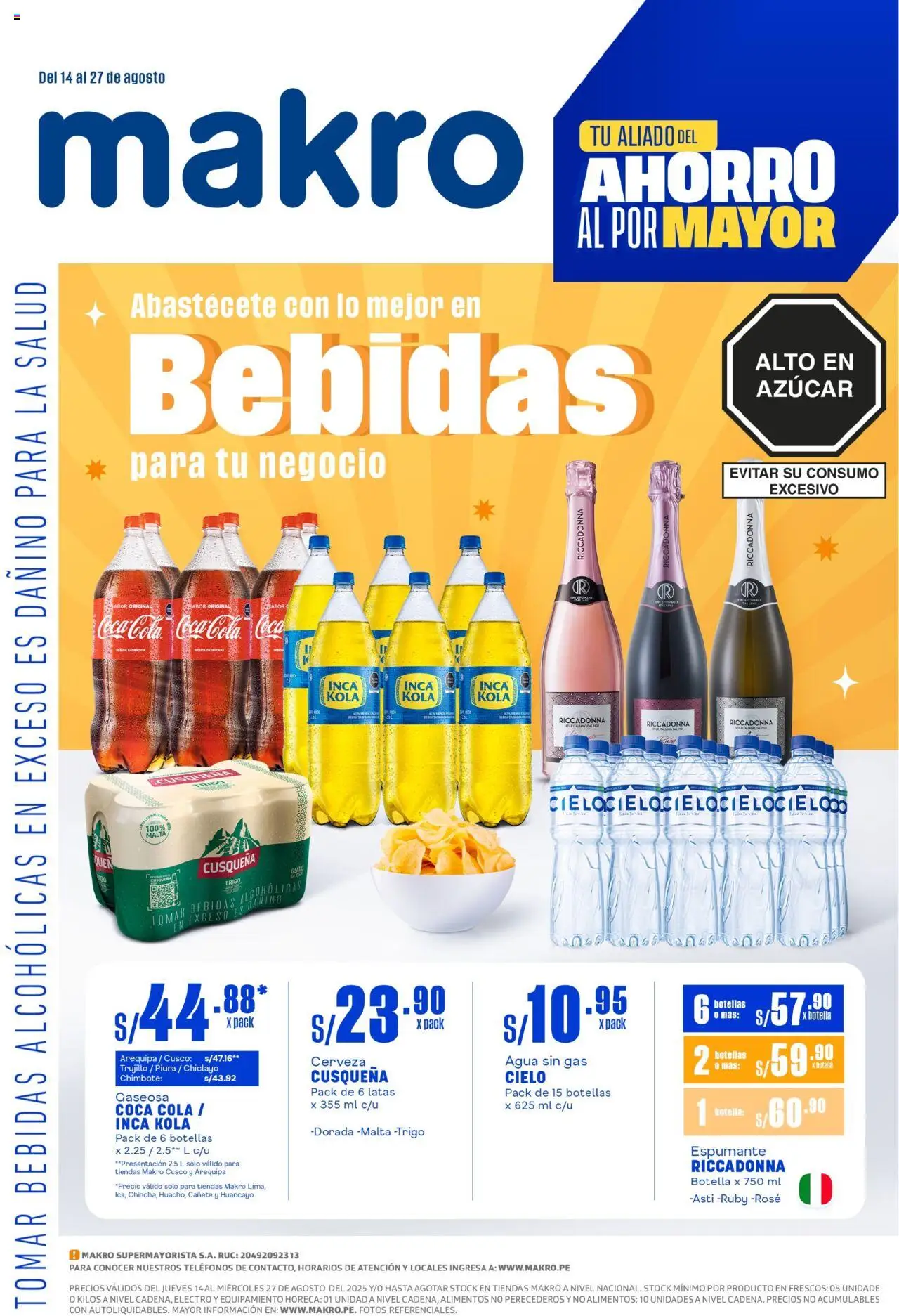 Makro Makro DIPTICO BEBIDAS #17 (14/08/2025 - 27/08/2025) - ofertas de hoy - número de página 1