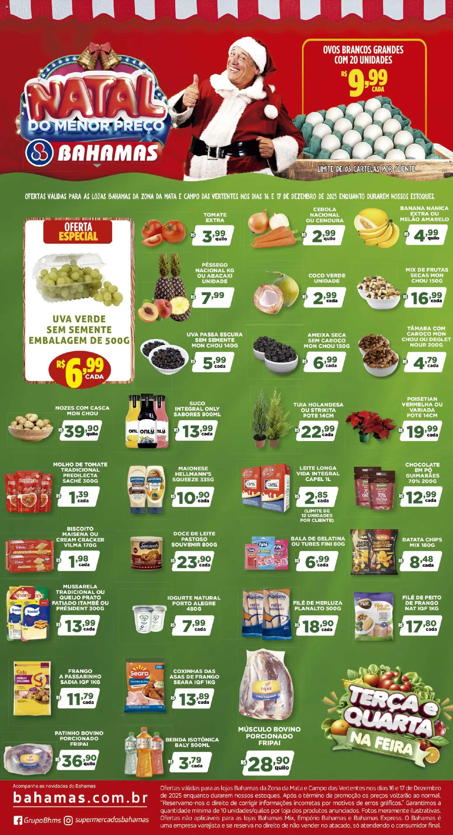 Pré-Visualização do folheto "Ofertas Terça e Quarta na Feira" da loja Bahamas Supermercados válido a partir de 16/12/2025
