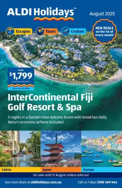 Preview of catalogue NEW Holidays from shop Aldi valid 31/07/2025