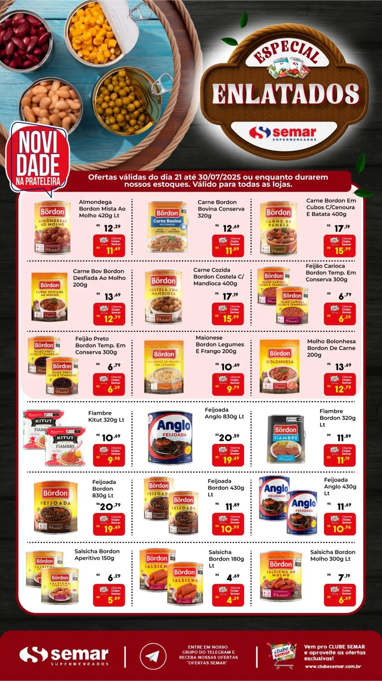 Semar Supermercado folheto "Ofertas Especial Enlatados" válido a partir de 21/07/2025 - número de página 1