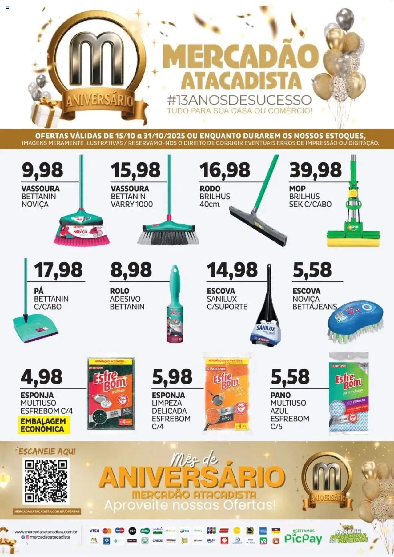 Mercadão Atacadista folheto "Ofertas Aniversário" válido a partir de 15/10/2025 - número de página 1
