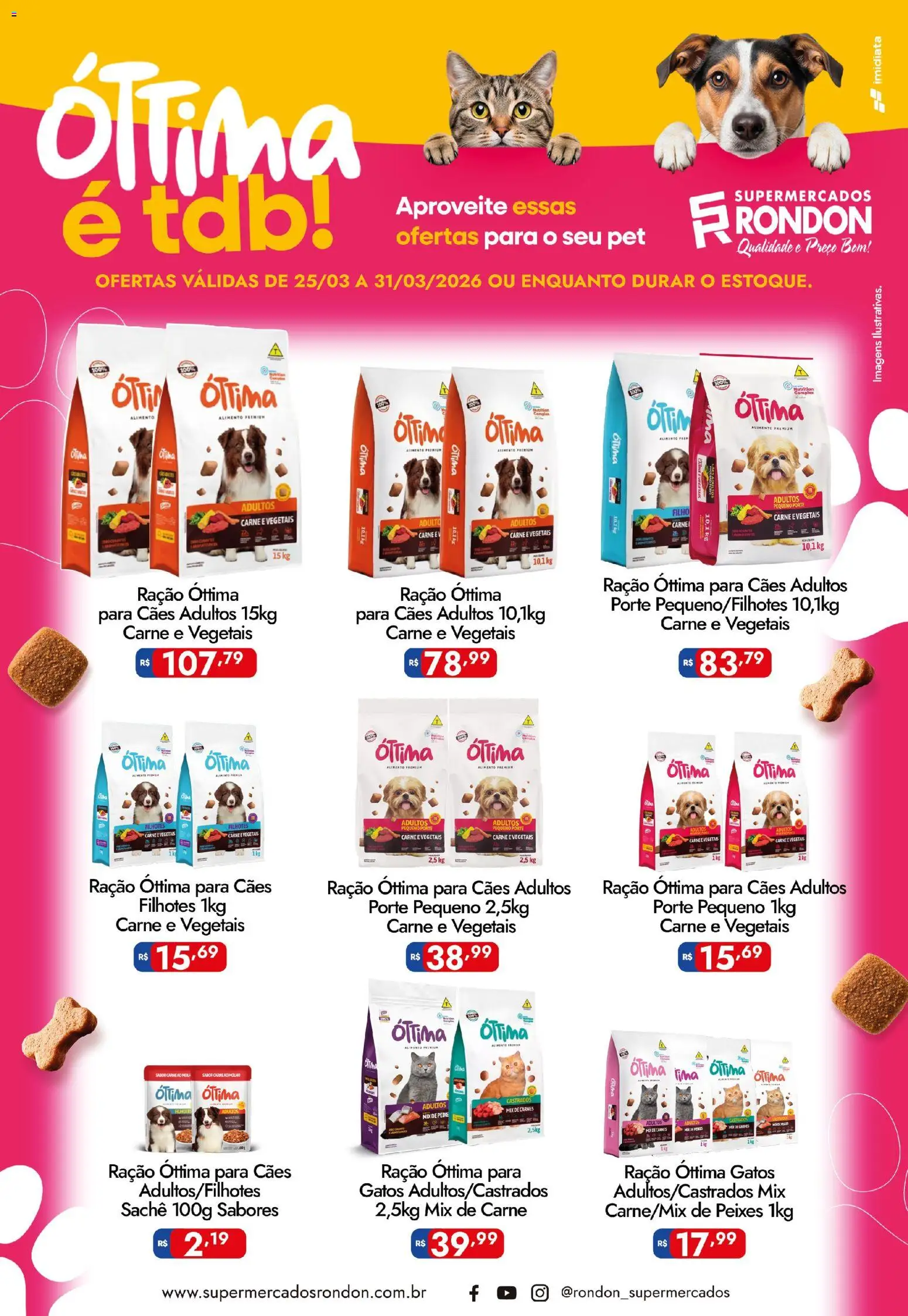 Pré-Visualização do folheto "Supermercados Rondon ofertas Pet" da loja Supermercados Rondon válido a partir de 25/03/2026