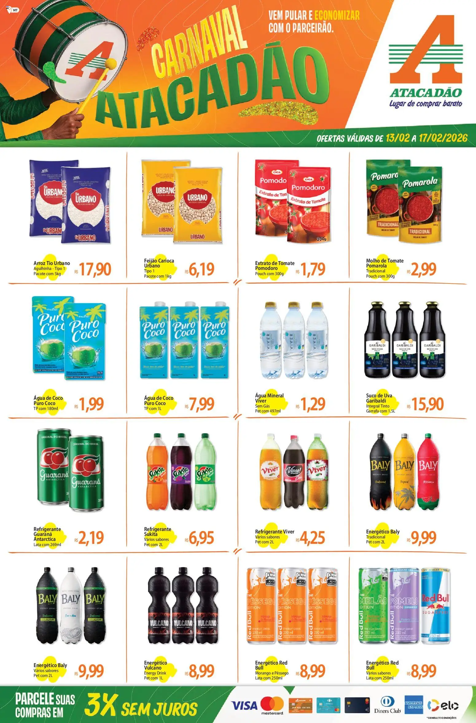 Pré-Visualização do folheto "Ofertas - MT" da loja Atacadão válido a partir de 13/02/2026