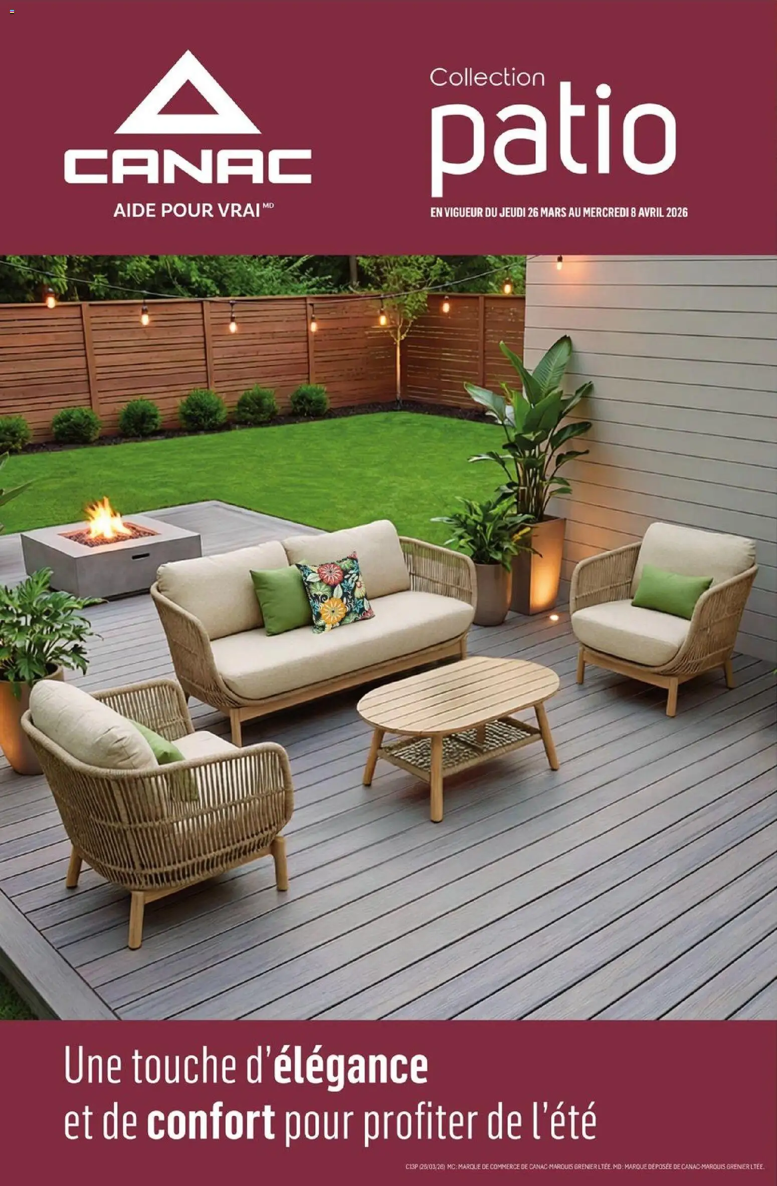 Preview of leaflet Canac circulaire - Collection patio from shop Canac is valid from Mar 26, 2026