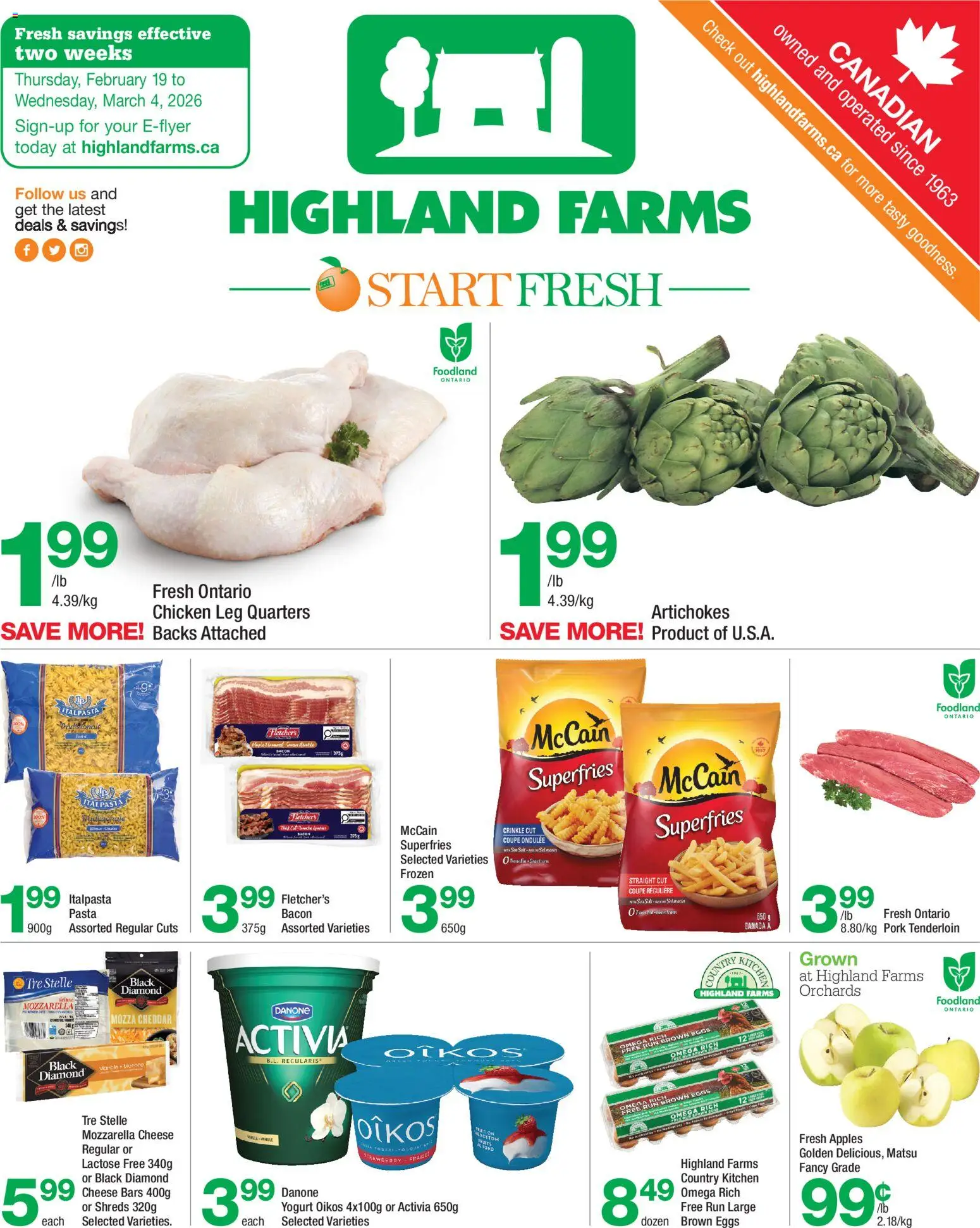 Preview of leaflet Weekly flyer / circulaire from shop Highland Farms is valid from Feb 19, 2026