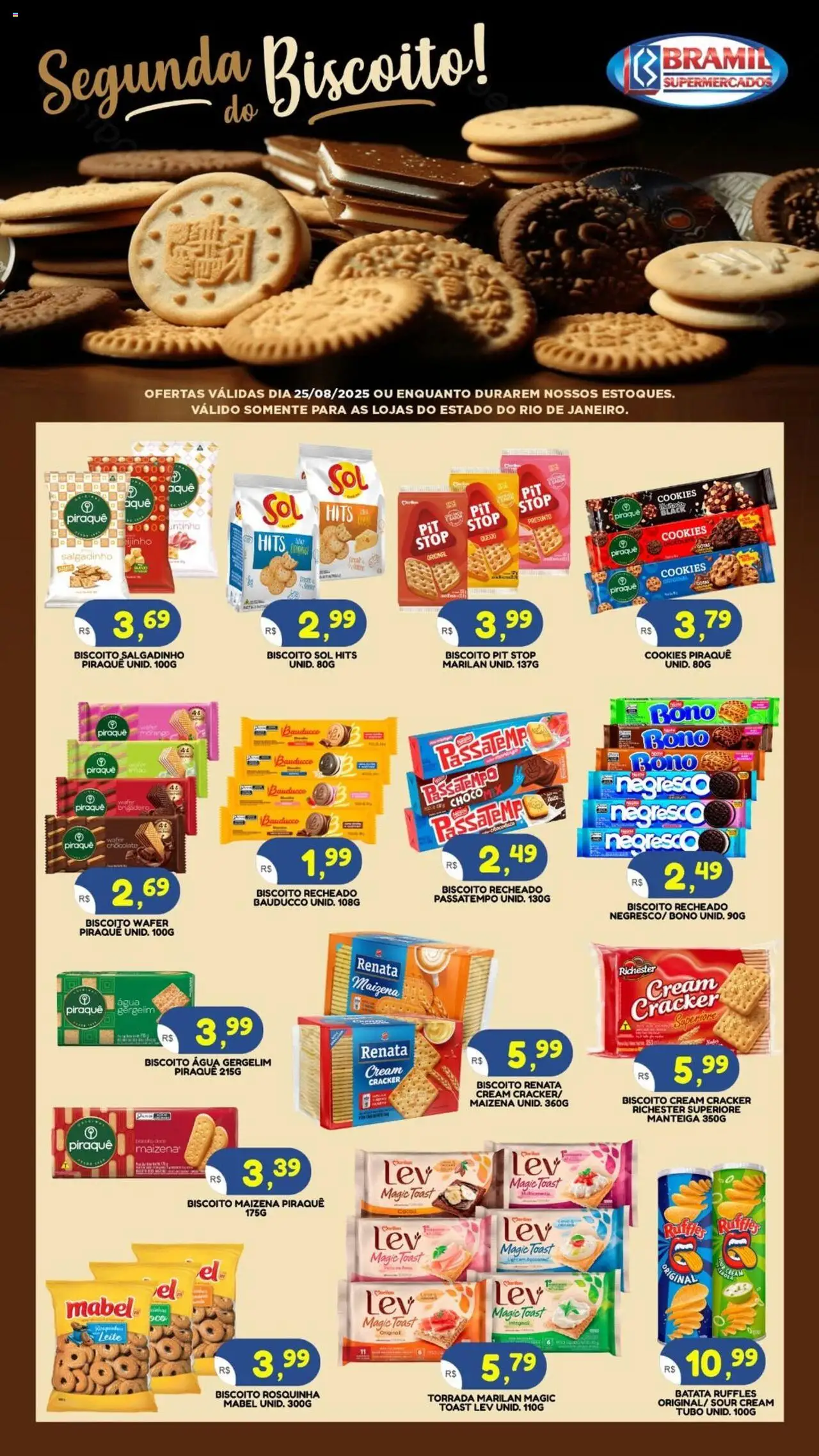 Bramil Supermercados folheto "Ofertas Segunda do Biscoito" válido a partir de 25/08/2025 - número de página 1