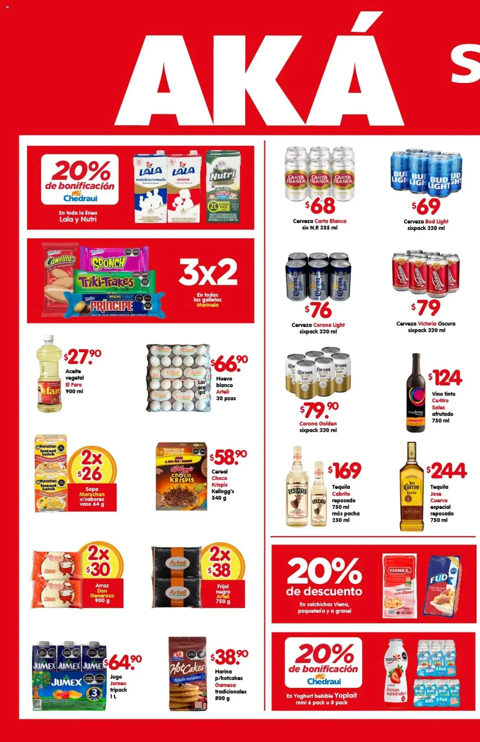 Vista previa las ofertas de la tienda Arteli - Folleto Aká Superbodegas desde el 16/01/2026 - Pollo, Galletas, Vino tinto, Arroz, Vino, Cerveza Corona, Res, Carne de res