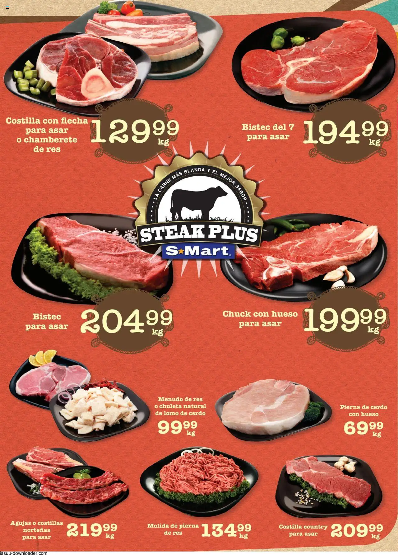Folleto - Reynosa (y Rio Bravo) S-Mart y sus promociones válidas desde el 18/07/2025 - Número de página 1 - Bistec, Chuleta, Steak, Cerdo, Res, Pierna de cerdo, Lomo de cerdo, Carne