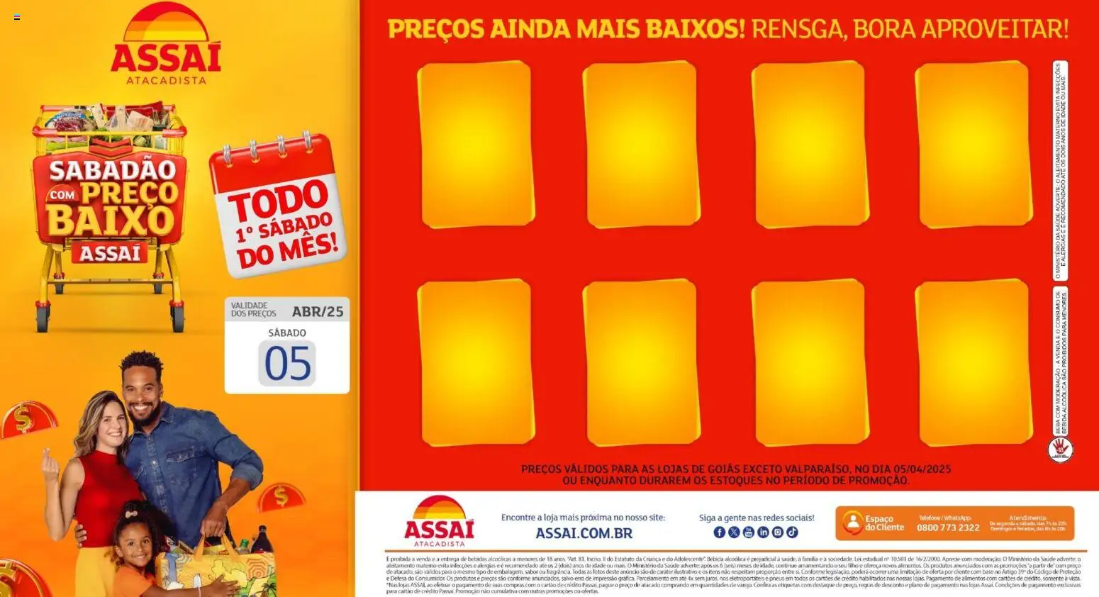 Pré-Visualização do folheto "Assaí Atacadista ofertas - DF" da loja Assaí Atacadista válido a partir de 08/04/2026 - Bebidas, Pneus, Base, Bebida, Alimentos, Baixo