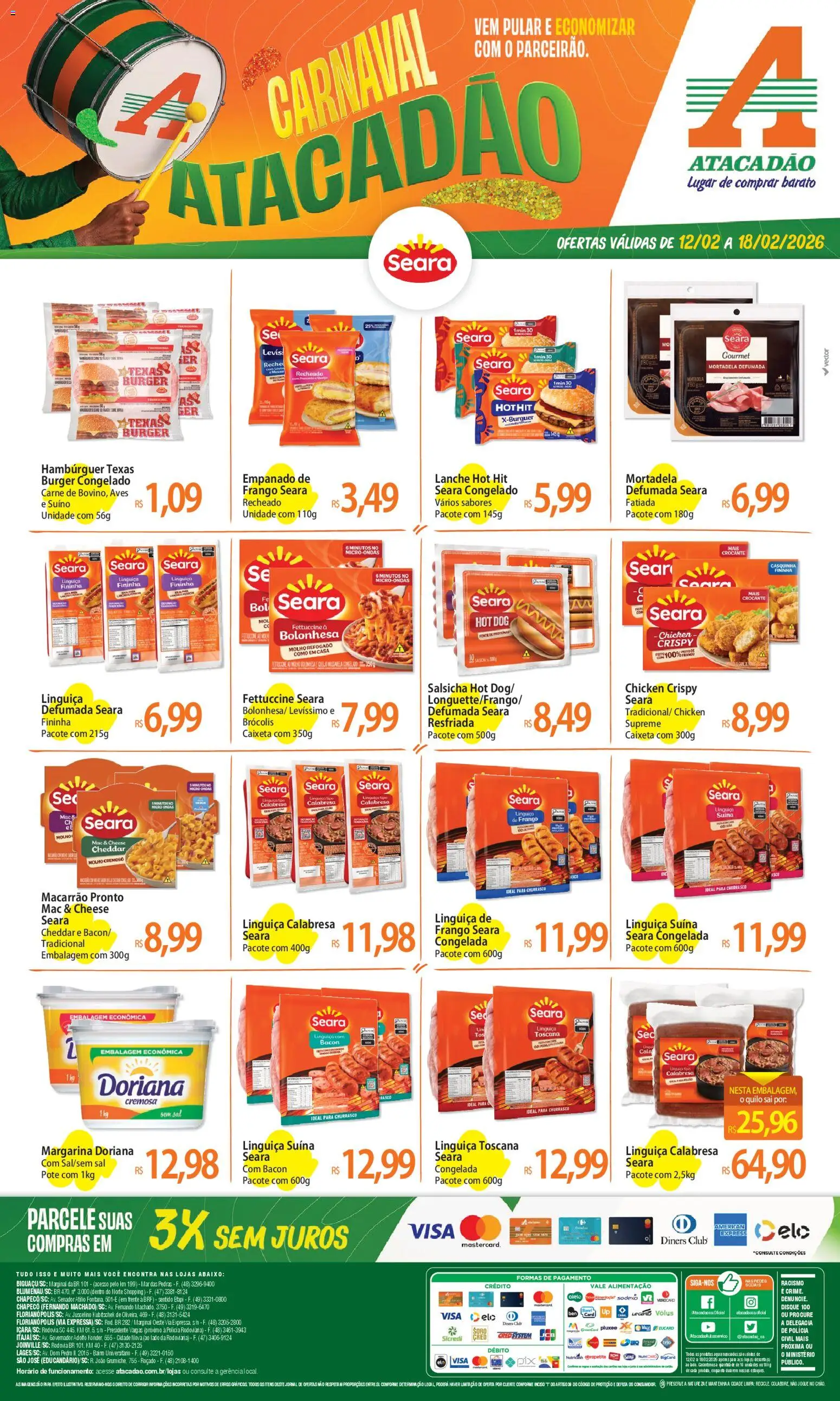 Pré-Visualização do folheto "Ofertas - SC" da loja Atacadão válido a partir de 12/02/2026