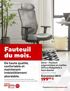 Un aperçu du dépliant Staples circulaire - Fauteuil du mois du magasin Staples est valide à partir 6 mars 2026