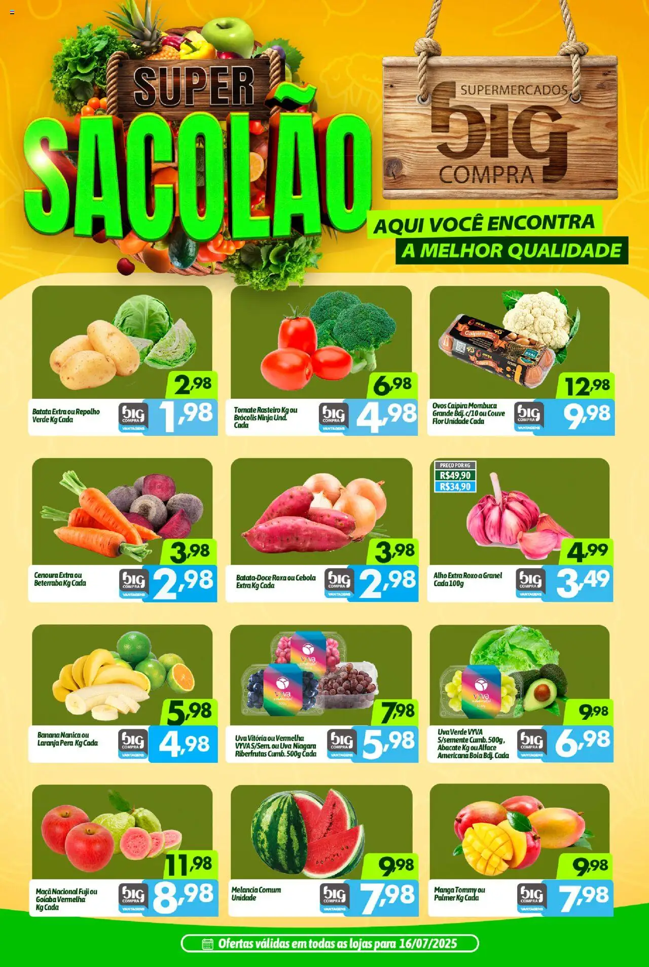 Big Compra folheto "Ofertas Sacolao" válido a partir de 16/07/2025 - número de página 1
