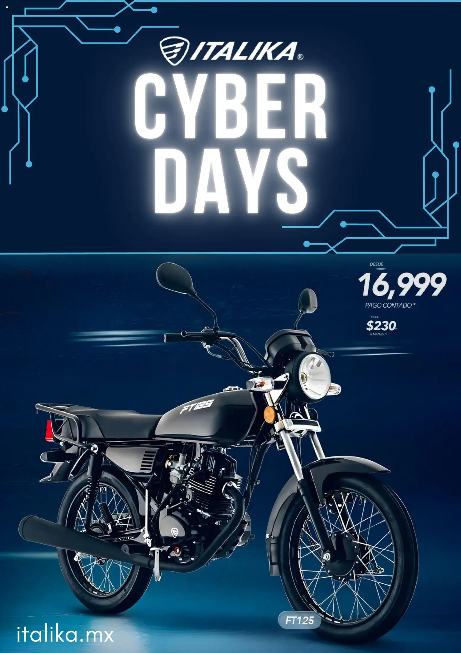Vista previa las ofertas de la tienda Italika - Cyber Day desde el 25/11/2025 