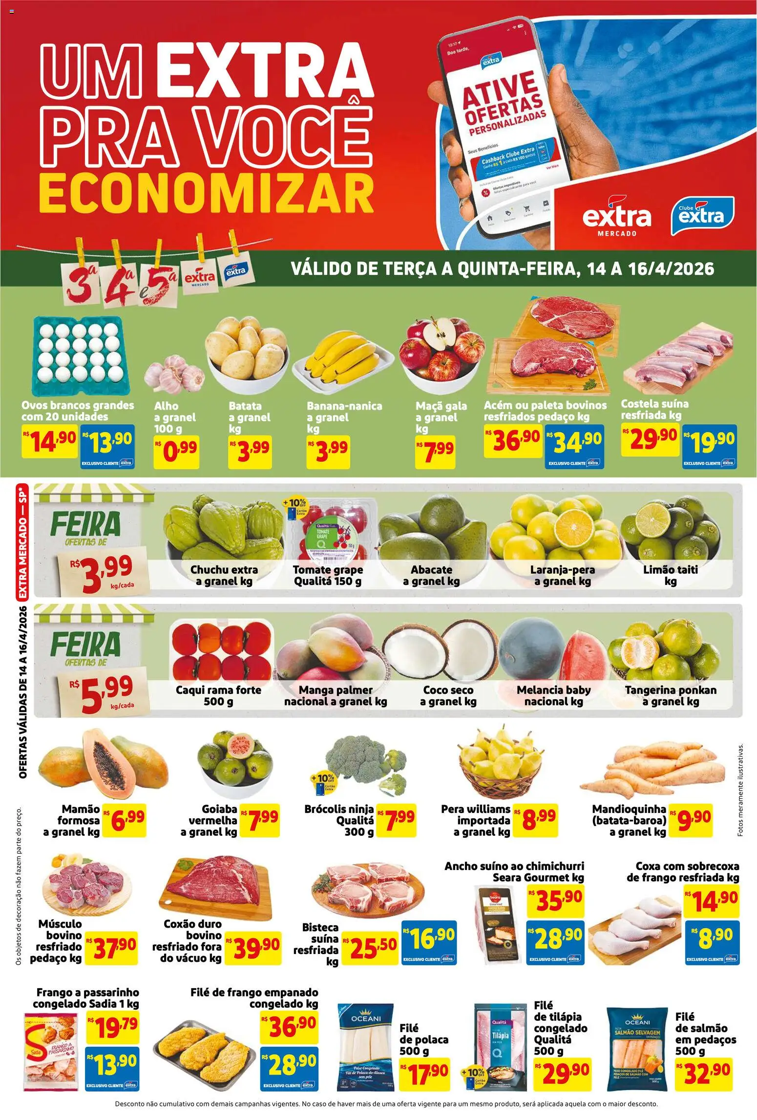 Pré-Visualização do folheto "Extra ofertas de Mercado Terça e Quinta" da loja Extra válido a partir de 14/04/2026