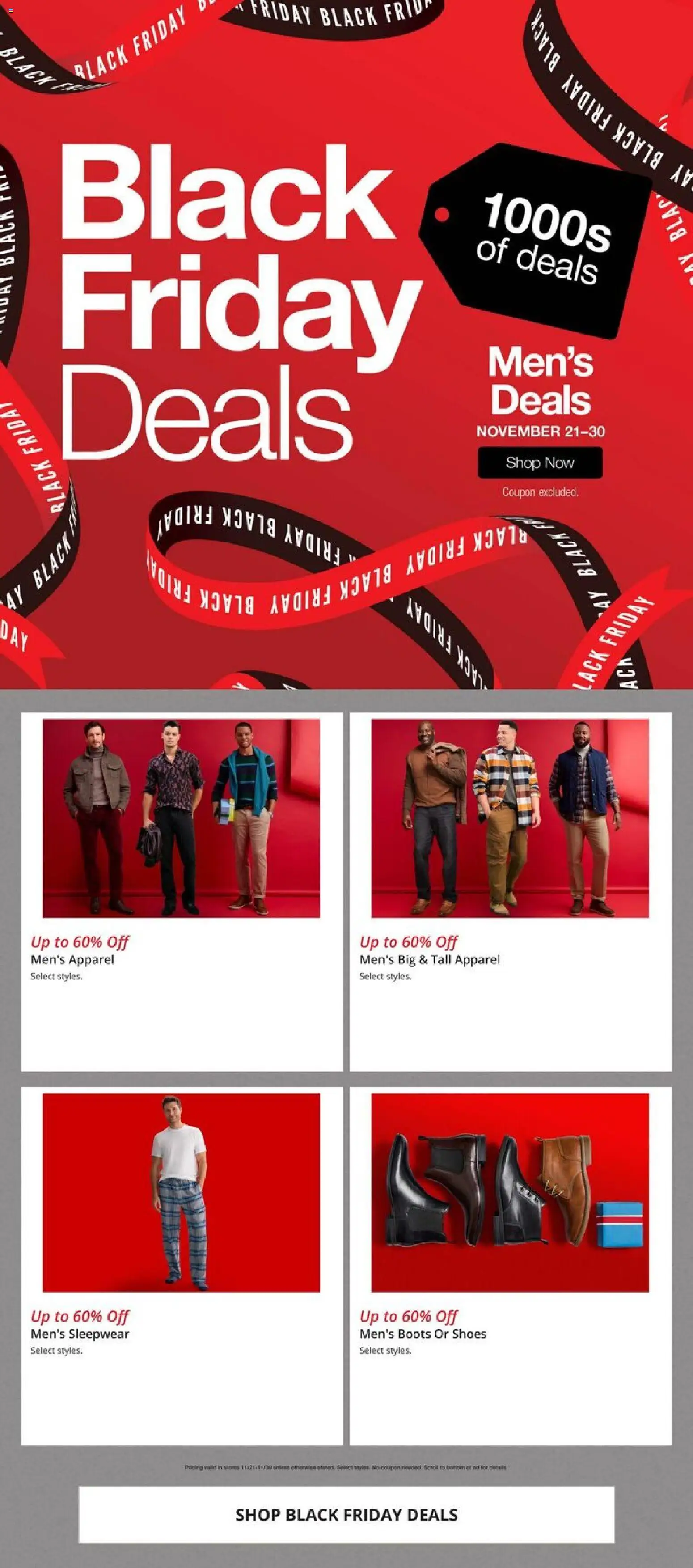 Ad Preview of JCPenney Black Friday Men´s Deals from 11/21/2025