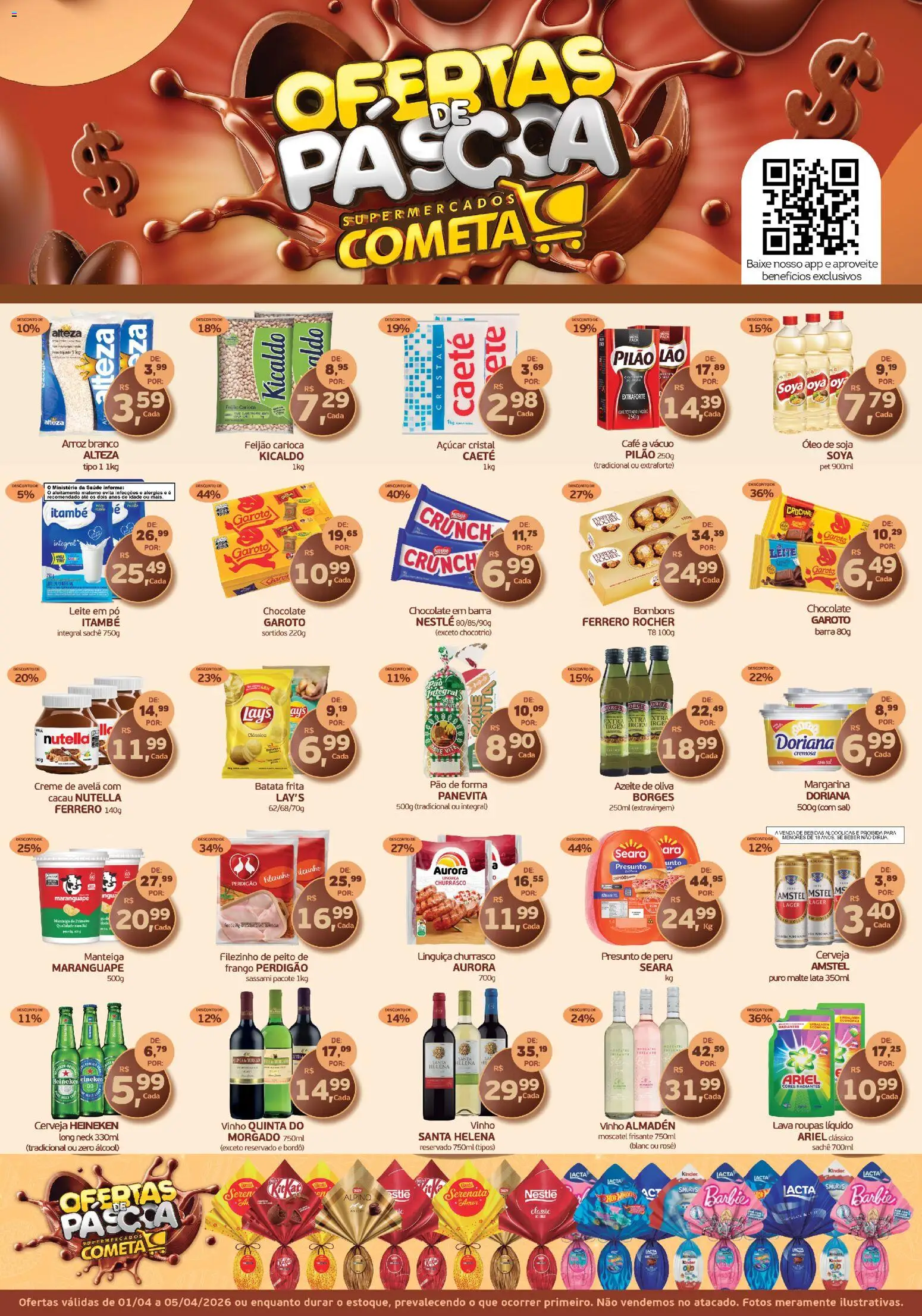 Pré-Visualização do folheto "Cometa Supermercados ofertas Páscoa " da loja Cometa Supermercados válido a partir de 01/04/2026