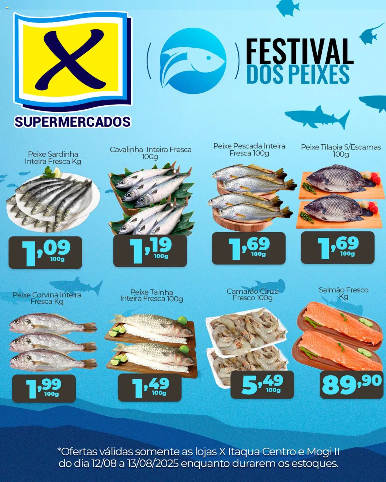 X Supermercados folheto "Ofertas Festival dos Peixes" válido a partir de 12/08/2025 - número de página 1