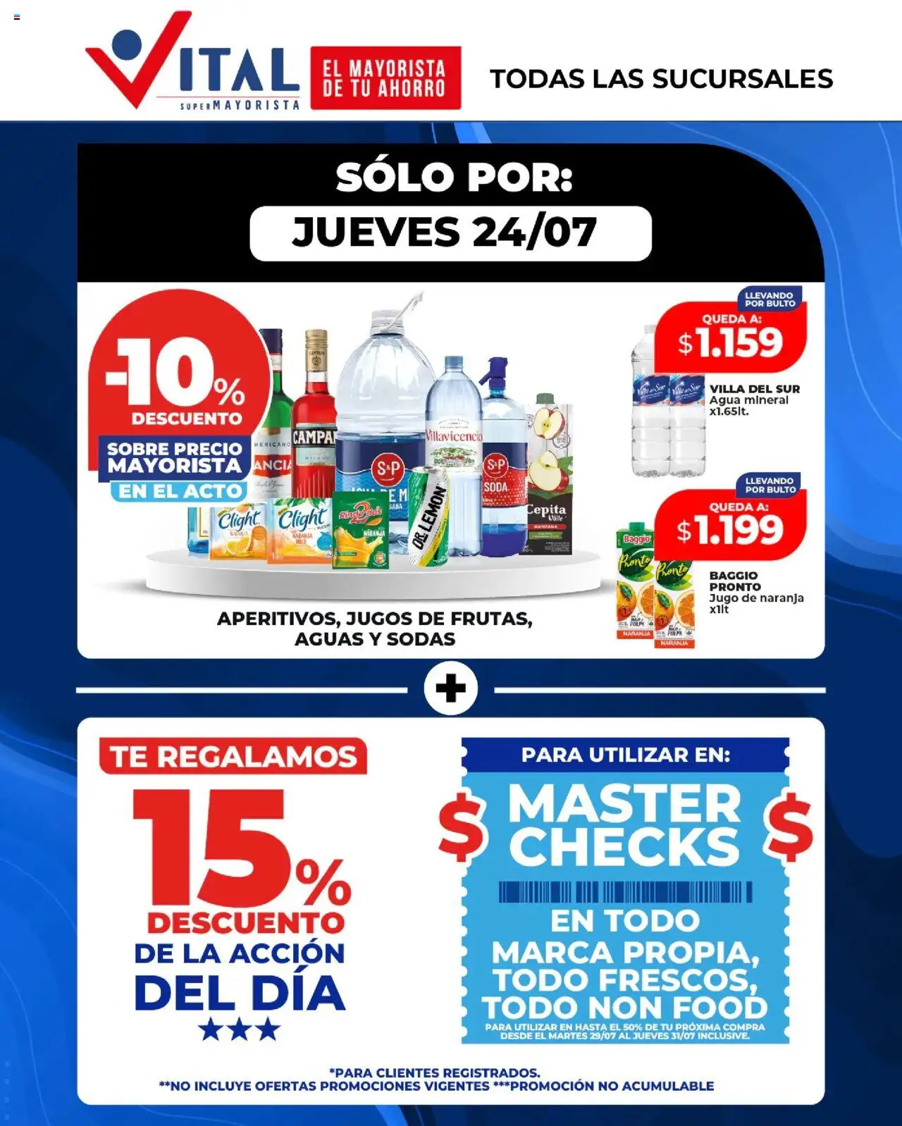 Vital Sólo por Jueves del 24/07/2025 >> Catálogo - Té, Agua, Sobre, Jugo, Jugo de naranja, Soda, Agua mineral
