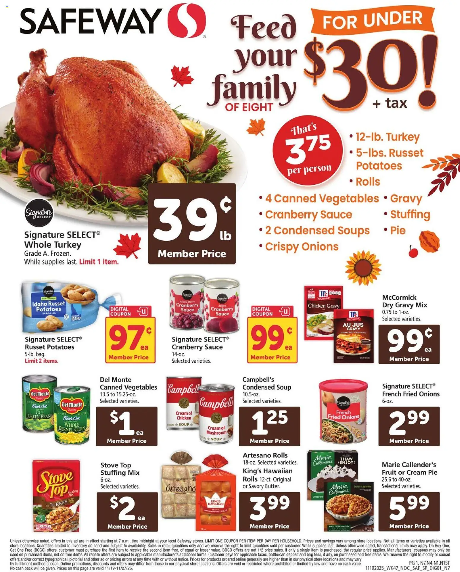 Ad Preview of Safeway Specialty Publication from 11/19/2025