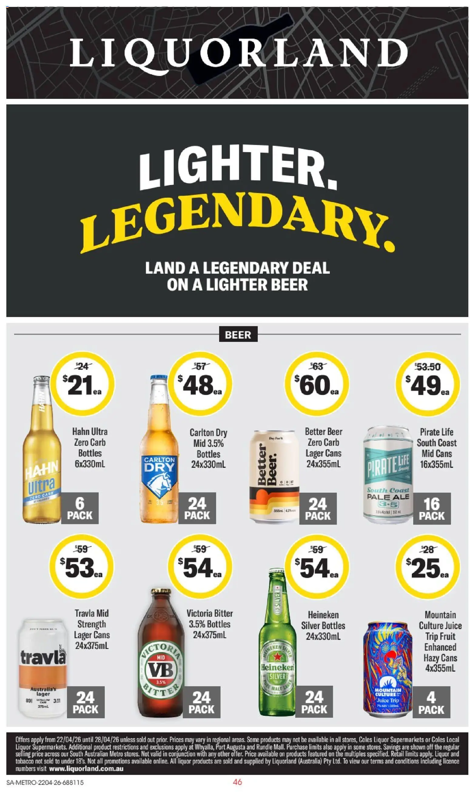 Preview of catalogue Liquorland catalogue SA from shop Liquorland valid 22/04/2026