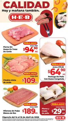 Vista previa las ofertas de la tienda H-E-B - H-E-B folleto Calidad desde el 14/04/2026 