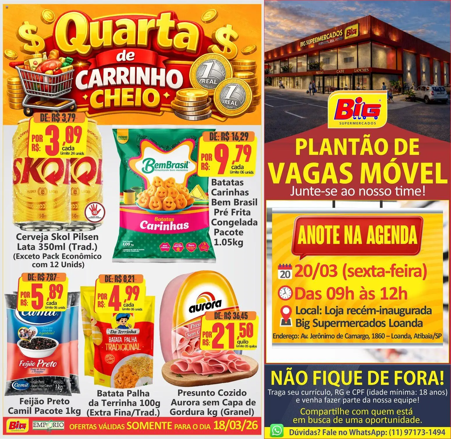 Pré-Visualização do folheto "Big Supermercados ofertas do Dia" da loja Big Supermercados válido a partir de 18/03/2026