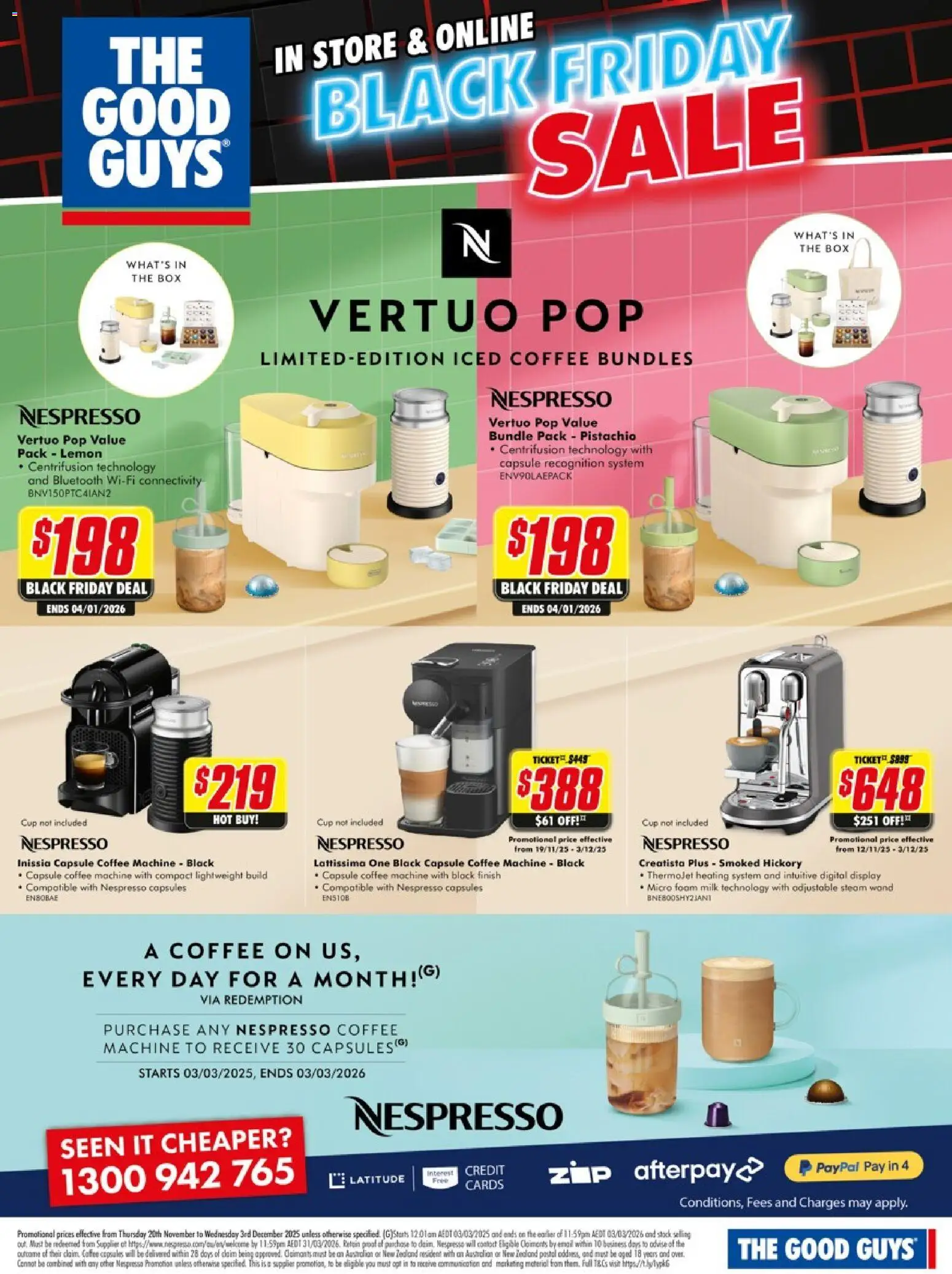 Preview of catalogue Black Friday Sale Nespresso from shop The Good Guys valid 25/11/2025