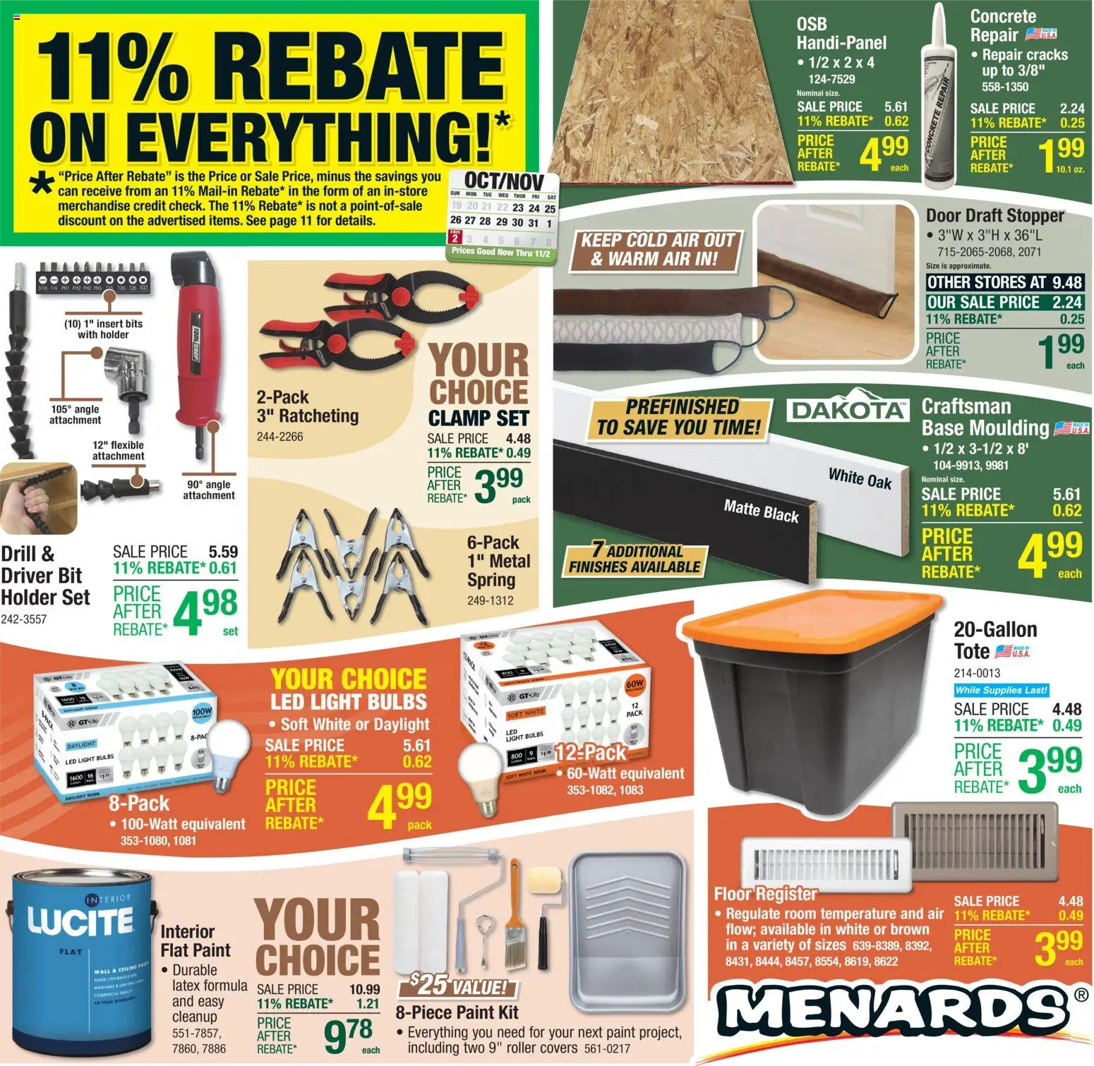 Menards AD from 10/22/2025 >> Weekly ad + Sale ad Preview - Page number 1