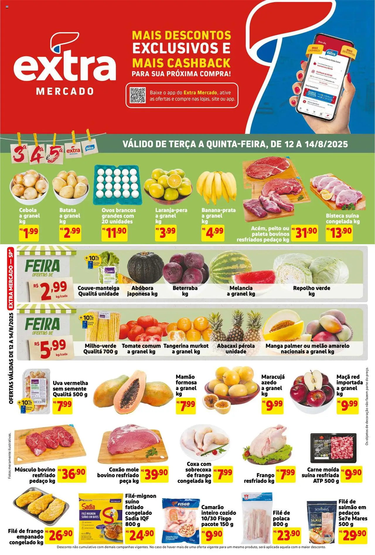 Extra folheto "Ofertas de Mercado Terça e Quinta" válido a partir de 12/08/2025 - número de página 1