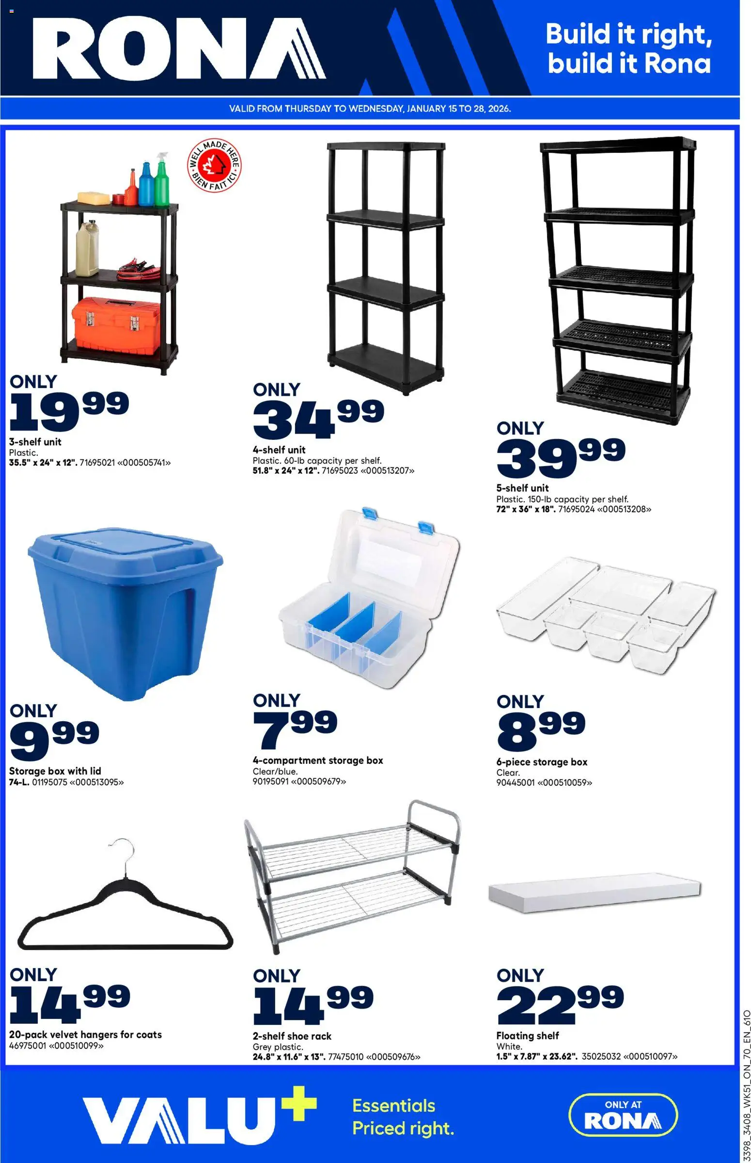 Preview of leaflet Weekly Flyer from shop Rona is valid from Jan 15, 2026