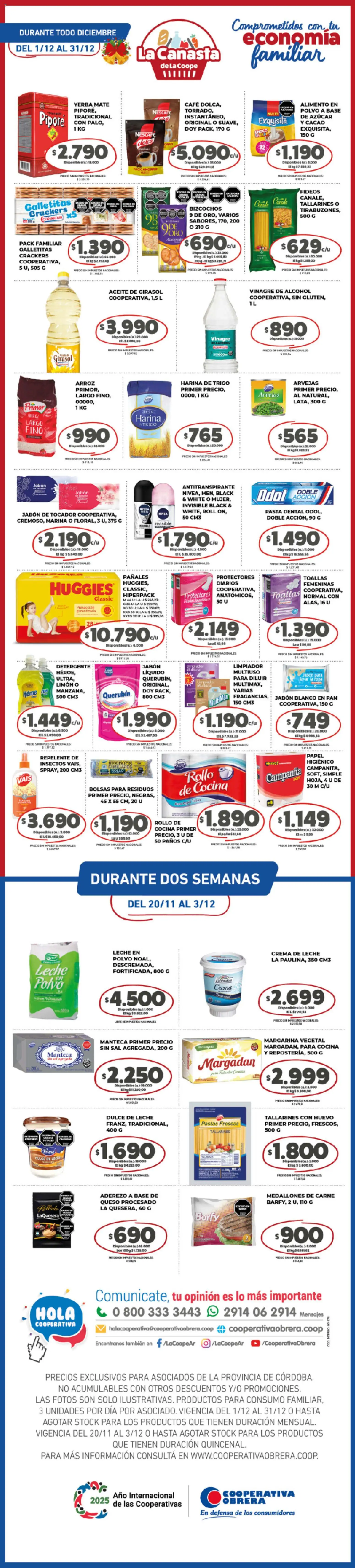 Vista previa del folleto de la tienda Cooperativa Obrera válido desde el 01/12/2025 