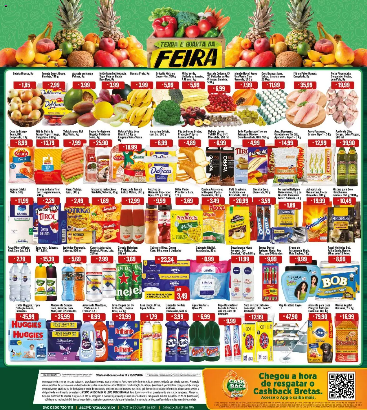 Pré-Visualização do folheto "Ofertas Terça e Quarta da Feira" da loja Bretas válido a partir de 17/02/2026
