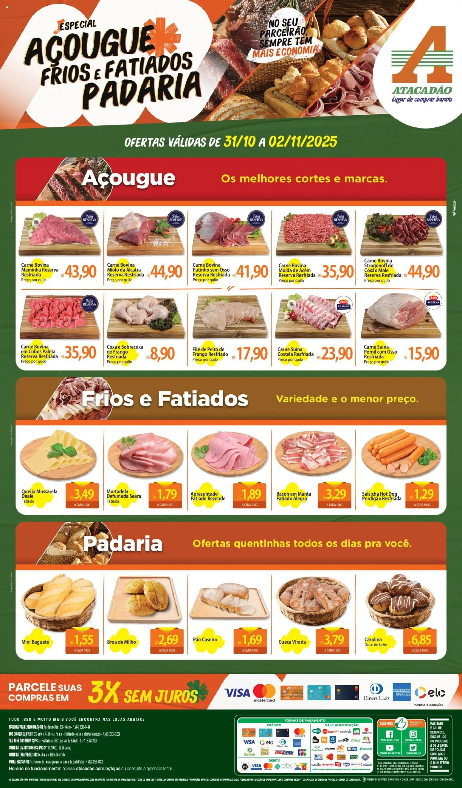 Pré-Visualização do folheto "Ofertas - PR" da loja Atacadão válido a partir de 31/10/2025