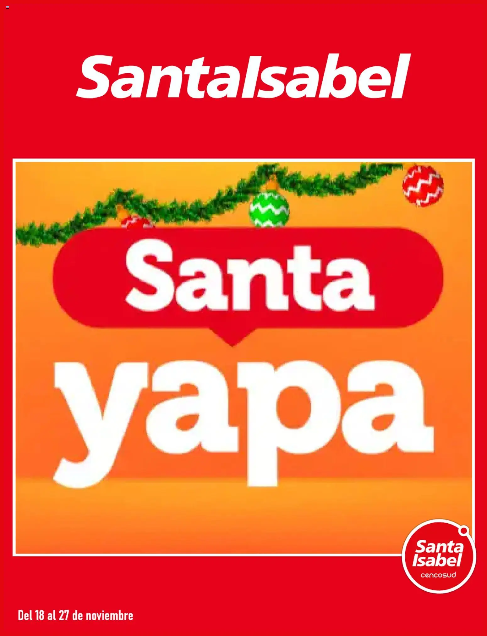 Folleto de la tienda Santa Isabel válido desde el 18.11.2025 