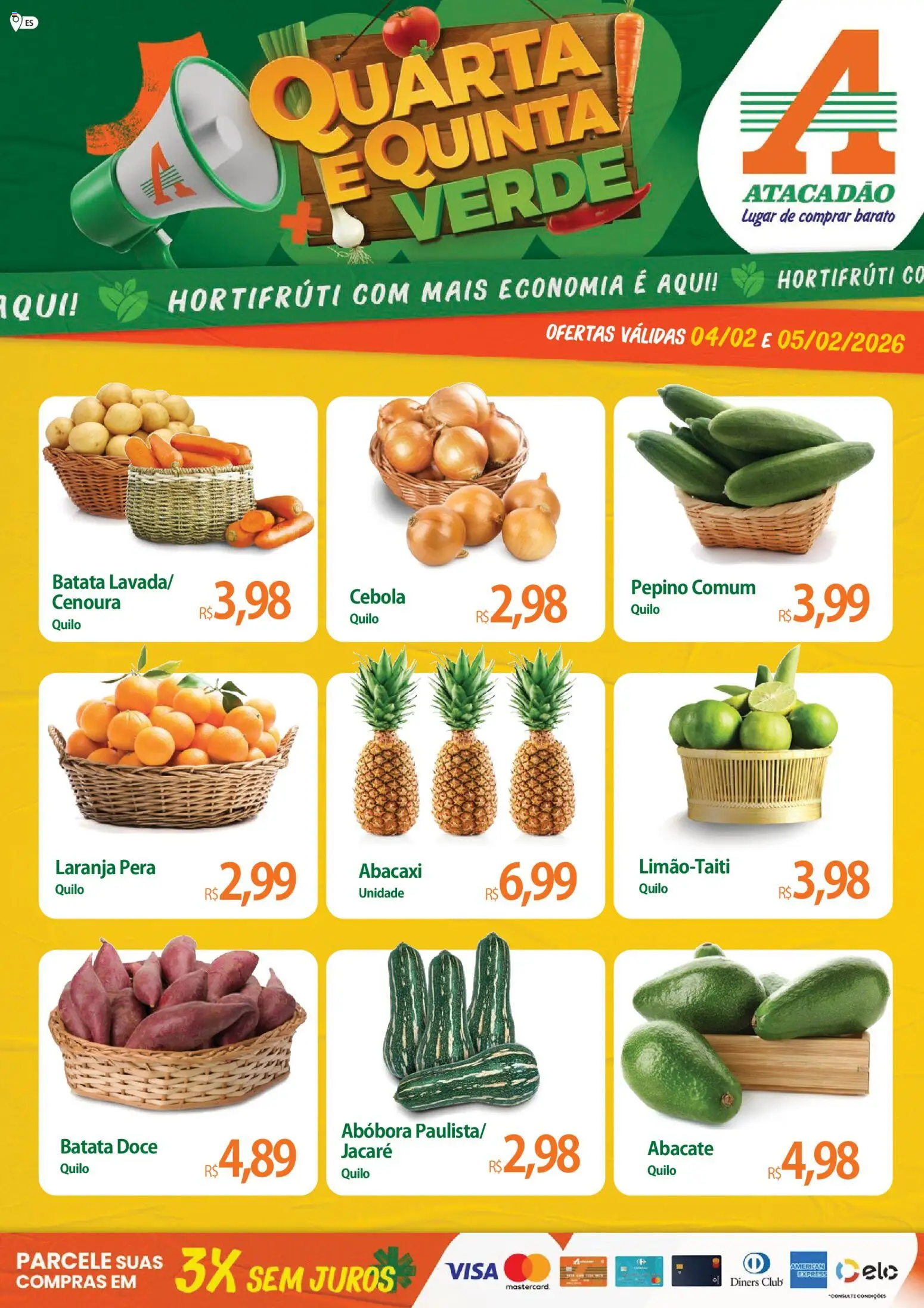 Pré-Visualização do folheto "Ofertas - ES" da loja Atacadão válido a partir de 04/02/2026