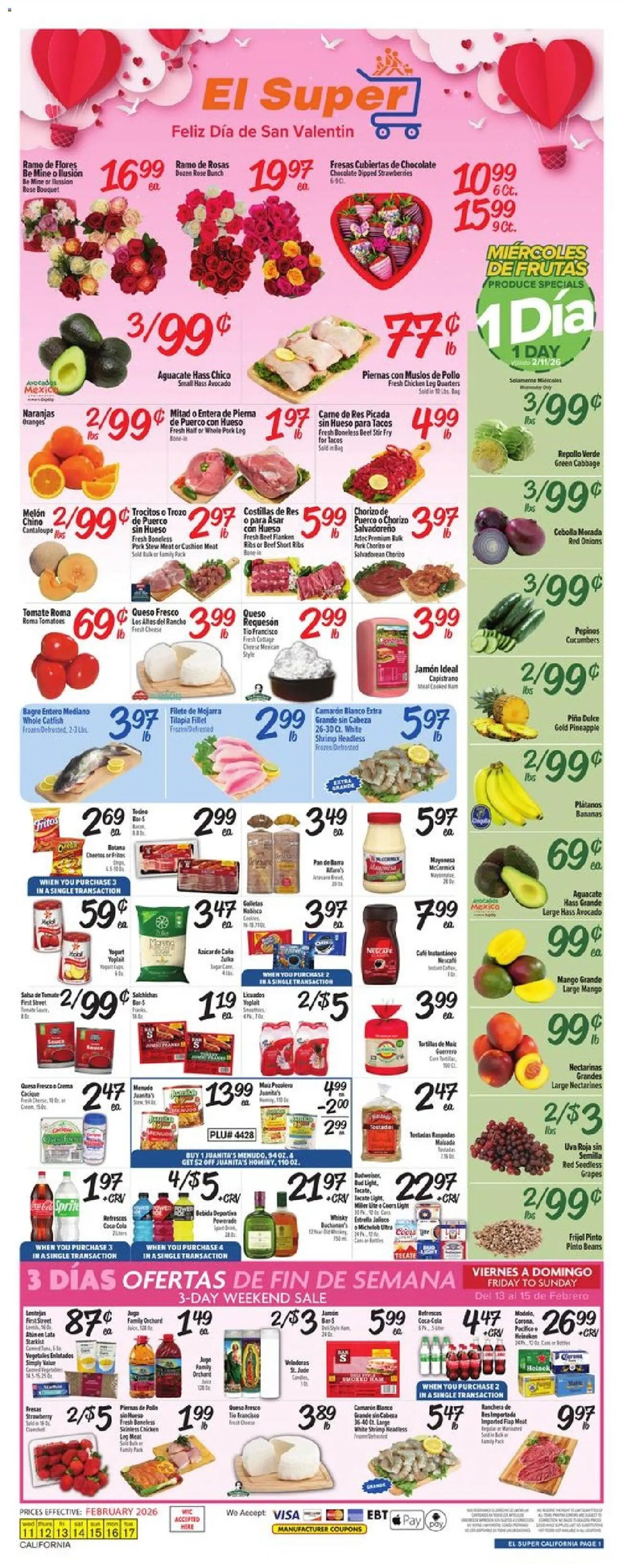 Ad Preview of El Super Weekly Ad from 02/11/2026