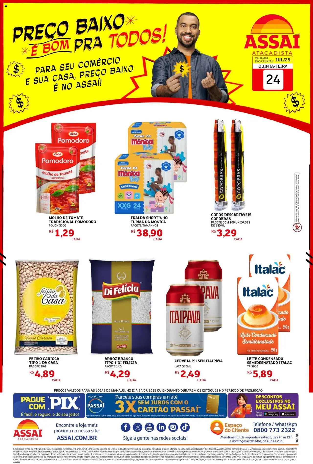 Assaí Atacadista folheto "Encarte - AM" válido a partir de 24/07/2025 - número de página 1